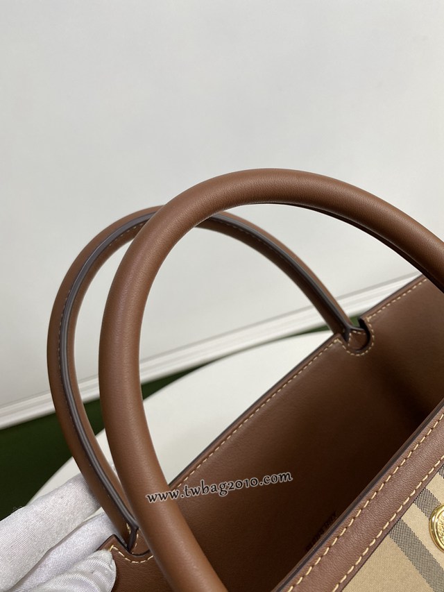 Burberry專門店新款大號Title泰爾勒手袋 巴寶莉Vintage復古格紋手提肩背女包 yxb1154